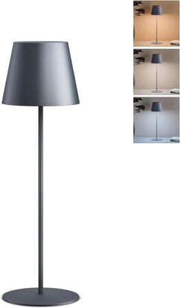 LED настільна лампа FUYO з USB-C зарядкою, акумуляторна, для дому та вулиці, сенсорне керування, регулювання яскравості, 2700K-6000K, 3 кольори, сіра (1 шт.)