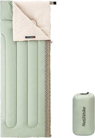 Спальний мішок Naturehike для дорослих та дітей: водонепроникний, легкий, 3-4 сезони, 190 x 75 см (зелений)