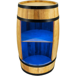 CREATIVE COOPER Fass bar LED RGB with Wine Holder - Wine Rack - Barrel House Bar 80x50cm - Rustic Decorative Bar Cabinet Wine Stand – Wine Cabinet (Oak)