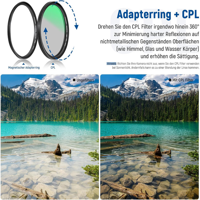 NEEWER Набір фільтрів ND 62mm 5-в-1: ND1000, CPL, UV, адаптер, кришка + сумка (62мм)