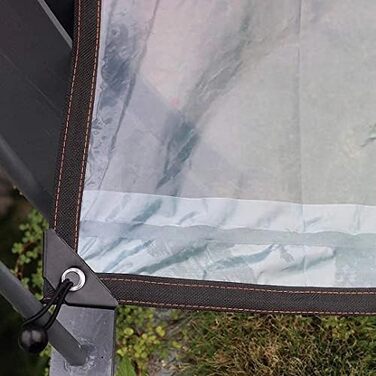 Waterproof Transparent Tarp with Eyelets, Transparent Tarp for Outdoors, Tent Transparent Tarps Garden, Tent Tarp Cover, Weatherproof Tarp for Folding (3x6m)