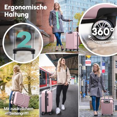 Валіза Hartschalenkoffer Easy Move - ергономічна, безпечна, рожева, 74 см, з коліщатками 360° та кодовим замком