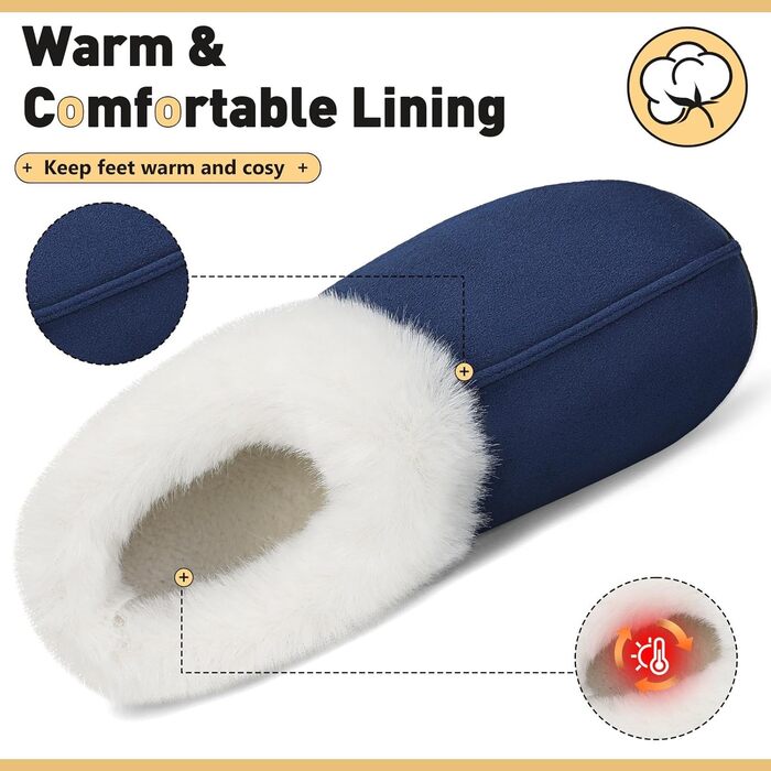 Тапочки халатні Mishansha зимові, халатні, з піною пам'яті, жорстка підошва, розмір 36-47, білі (блакитні, 44/45 EU)