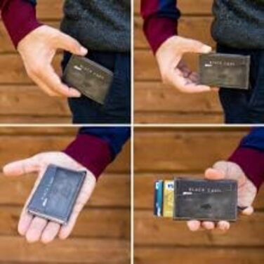 Кластинка Solo Pelle з RFID захистом до 11 карт: гаманець-портмоне з натуральної шкіри, сірий камінь