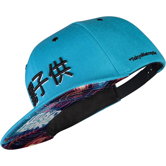 Кепка Nebelkind Snapback Cyberpunk з прямим козирком, унісекс, електрично-блакитний колір