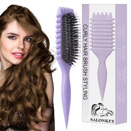 Щітка для локонів Lockenbürste: антистатична стилінг-щітка з вентиляцією для мокрого та сухого волосся, ідеальна для кучерявого волосся та створення об'єму (фіолетова)