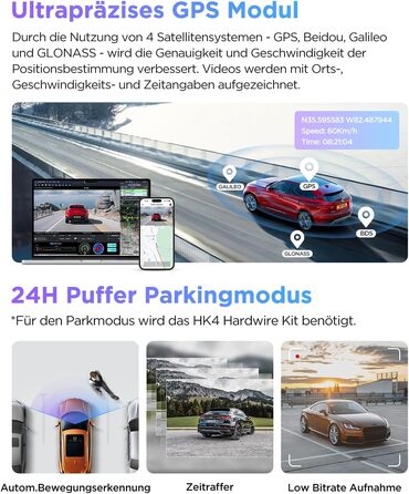 VIOFO A229 Pro 4K + 2K Dual STARVIS відеореєстратор для авто, HDR, GPS, Wi-Fi, голосове керування, нічне бачення 2.0, підтримка до 512GB