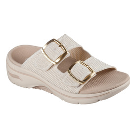 Skechers On The Go Go Walk Arch Fit 2.0 Chloe – жіночі сандалі-шльопанці 40 EU бежевого кольору
