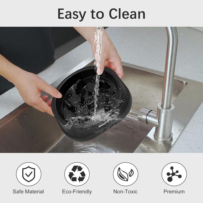 Набори мисок для собак MateeyLife (2 шт.) – повільний годівник, антислизькі миски для собак середніх та великих порід (Чорний, Маленький)