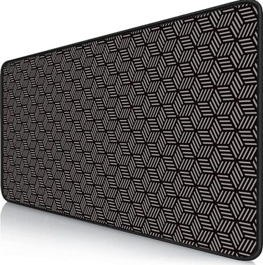 Ігрова мишка XXL 900 x 400 мм з художнім контуром. Водостійкий килимок для миші з антиковзаючою поверхнею для ПК, MacBook, ноутбука. Підвищена точність та швидкість. (400L x 900B mm, Призми)