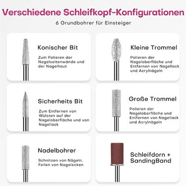 COSLUS Бездротовий портативний фрезер для нігтів 11 в 1: манікюр та педикюр, фрезер для гелю та акрилу, рожеве золото