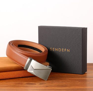 Чоловічий шкіряний ремінь SENDEFN з автоматичною застібкою-разом, ширина 35 мм, регульований розмір (115 см/32''-38'', 125 см/36''-42''), колір 'Laserwinkel-braun'