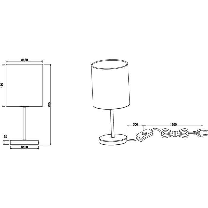 Торшер Reality Leuchten Jerry R50491011 - металевий, нікель матовий, з сірим абажуром, цоколь E14