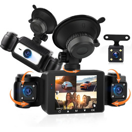 Автомобільна відеореєстратор (Dashcam) 4 Канали 360° з 4 камерами FHD 1080P (передня, задня, ліва, права), 2.4