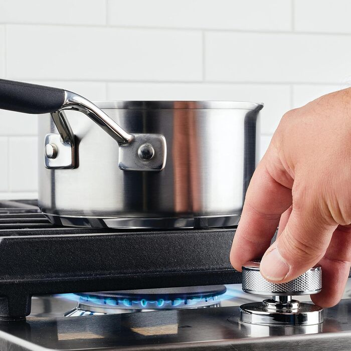 Набір кухонного посуду KitchenAid з нержавіючої сталі, 10 предметів, з поліруванням, включає каструлю 1 кварти