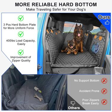 Захисний килимок для собак у машину JOEJOY, 147x73 см, чорний. Водонепроникний, антикіготковний, з кріпленням на ремінь безпеки. Підходить для пікапів.