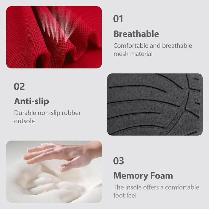 Чоловічі домашні капці з ефектом пам'яті Memory Foam, протиковзкі тапочки для дому та вулиці, червоні, розмір 40/41 EU