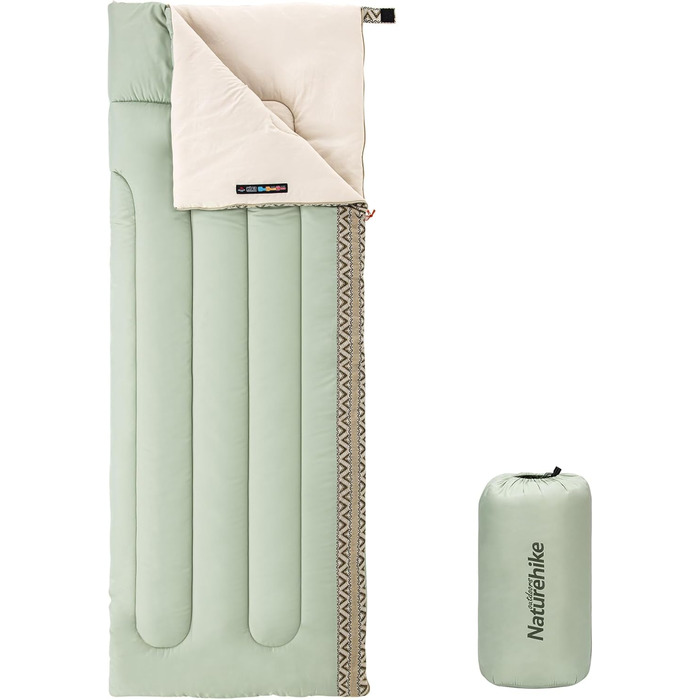 Спальний мішок Naturehike для дорослих та дітей: водонепроникний, легкий, 3-4 сезони, 190 x 75 см (зелений)
