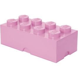 LEGO коробка для зберігання, 8 пінів, 12 л, світло-рожева, стосована