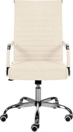 Ергономічне крісло для офісу Amadora I з регулюванням висоти, поворотне на 360 градусів, тканинне покриття, міцне, витримує до 120 кг, колір: кремовий