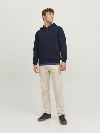 Чоловіча однотонна куртка-худі Jack & Jones темно-синього кольору (Navy Blazer)