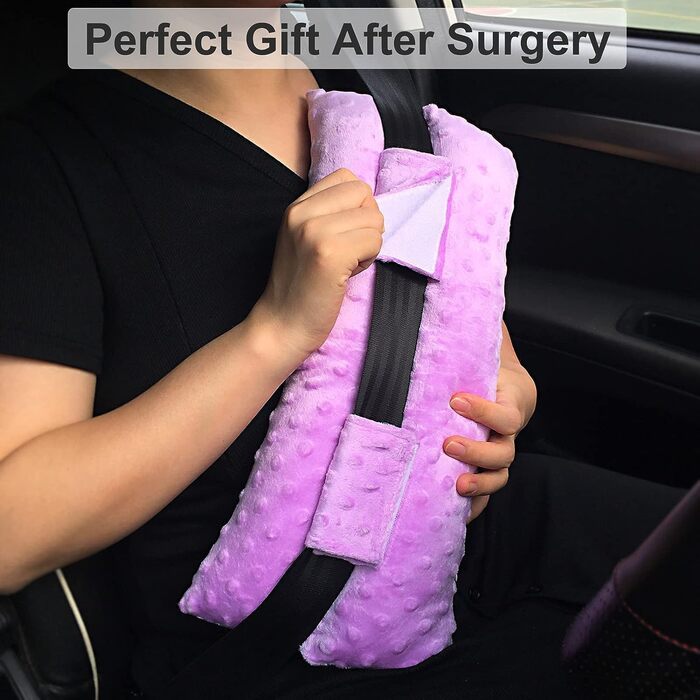Hysterectomy Pillow, Abdominal Pillow, Post-Surgery, with Pocket, Comfort for Ice/Heat Packs, Tummy Tuck, Abdominal Incision, Recovery, Seatbelt, Gifts, Women, Patients (Lavender)