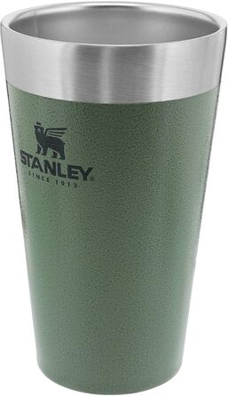 Термокружка Stanley Adventure Stacking Bierkrug 473 мл з нержавіючої сталі, зелений колір, з подвійними стінками, вакуумна ізоляція, BPA-Free, для зберігання напоїв холодними до 4 годин, можна мити в посудомийній машині