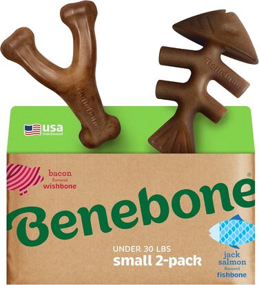 Benebone набір іграшок для собак, міцні кістки та палички для агресивних гризунів, смак риби, для малих порід