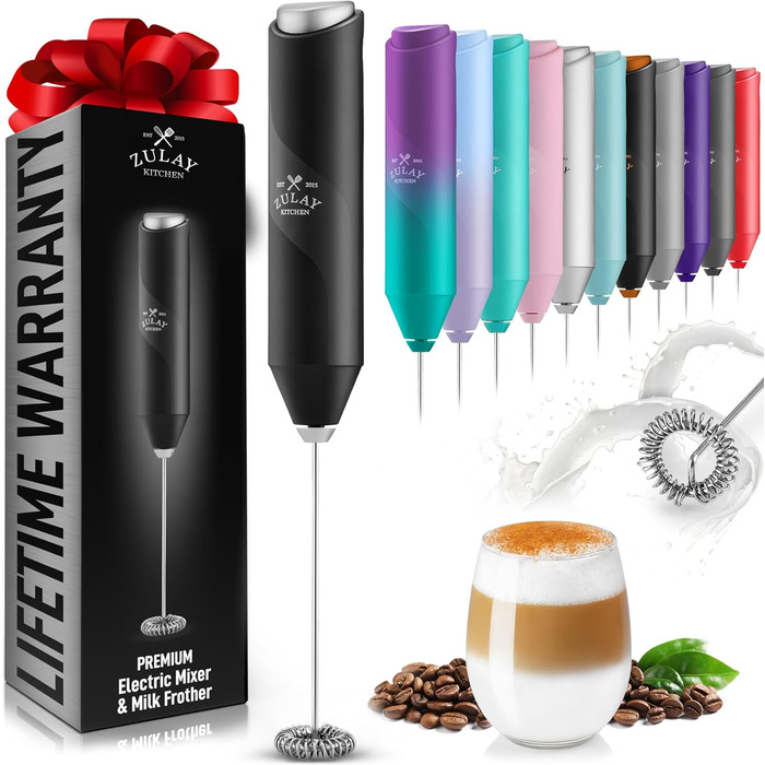 Міні-піняк для молока Zulay Kitchen Froth Mate: ручний, з нержавіючої сталі, для кави, лате, капучино та матча