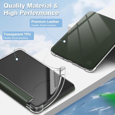 Чохол Fintie для Kindle 6 (11-го покоління) 2024/2022, прозорий TPU з авто-сном/пробудженням, для Kindle Basic 2024, колір агави (Alpingrün)