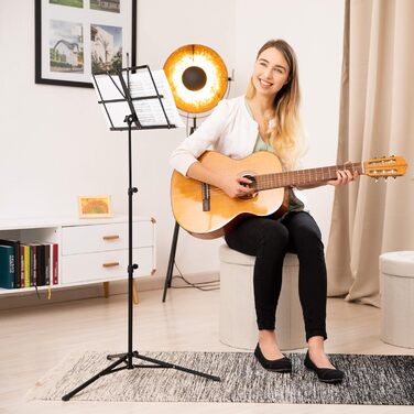 Підставка для нот Relaxdays, чорна, складана, 60-130 см