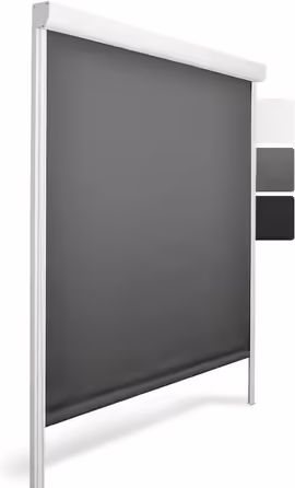 Roller blind with guide rails SolReflect K24 60x175 cm - Blackout roller blind with side guide rails - Mounting without drilling - Blackout roller blind 60cm wide (W80 x H175 cm, Anthracite)