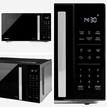 Мікрохвильова піч Hisense H23MOBS5HC 23 л, 900 Вт, AirFry, 4 в 1, чорна