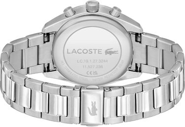 Годинник чоловічий Lacoste Boston Chronograph кварцовий з шкіряним або металевим браслетом (Navy, Метал)