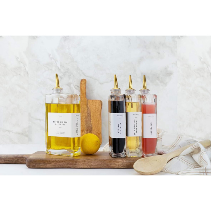 Molimoli Olive Oil Dispenser for Kitchen, Oil and Vinegar Dispenser Set, Glass Olive Oil Dispenser Bottle, Soy Sauce Dispenser, Coffee Syrup Bottles