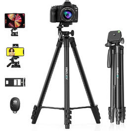 KINGJOY Штатив для камери та смартфона, 180см, з пусковим заходом, для Canon, Nikon, Action Camera, з тримачем для планшету