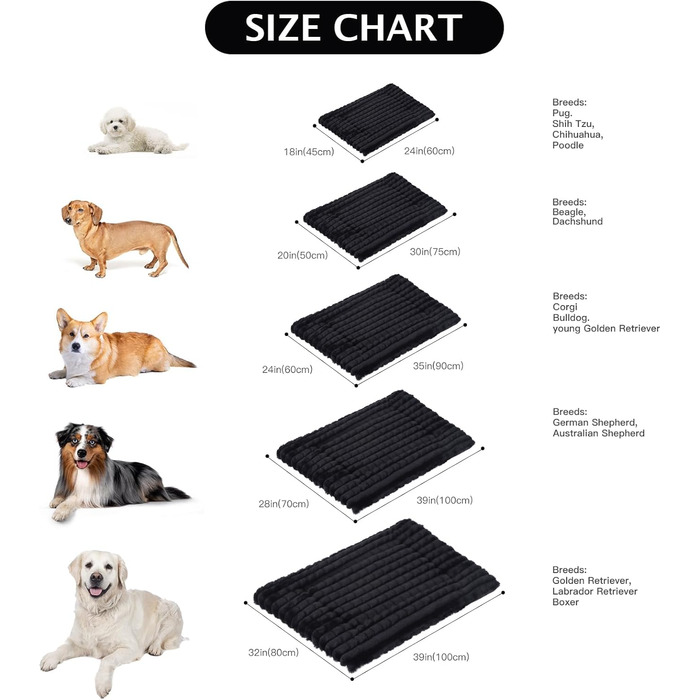 М'яке ортопедичне ліжко для собак BVAGSS, 75x50 см, чорне. Лежанка для собак, миється, з неслизьким дном, плюшеве ліжко для маленьких, середніх та великих собак.