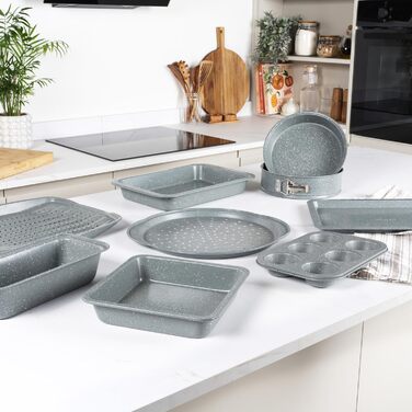 Форма для випічки SALTER, діаметр 24 см, з антипригарним покриттям, знімний дно, для тортів та кішів, з вуглецевої сталі