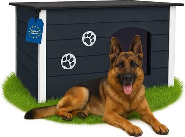 Будка для собак Outentin - XL, сіра, 76x60x60 см - тепла, ізольована, для вулиці