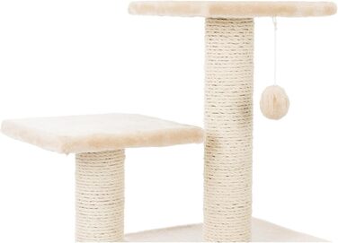 Дряпка для котів TRIXIE, 82.7 см, з обмотаним джутовим стовпом та великою печерею та іграшкою, колір бежевий