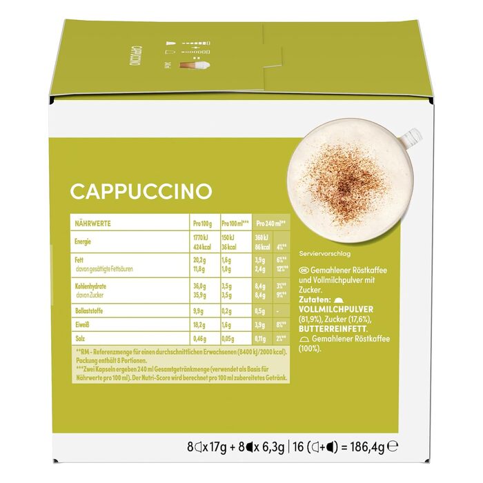 Кавові капсули NESCAFÉ Dolce Gusto Cappuccino, набір 3х16 шт (48 капсул)