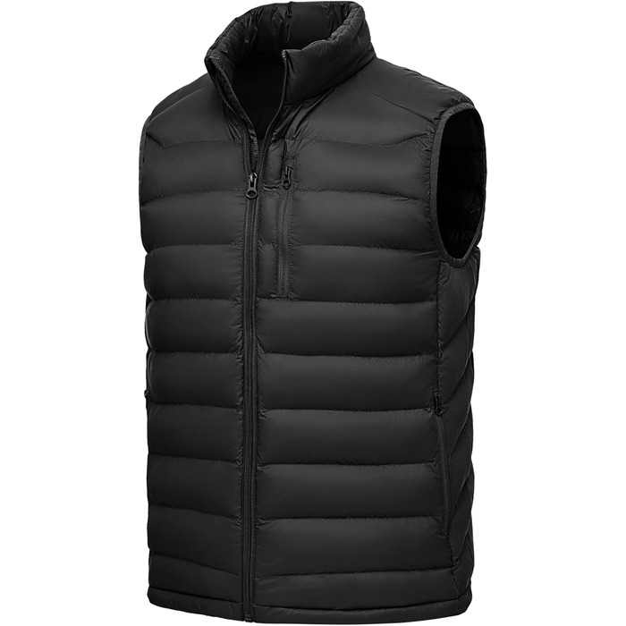 Чоловіча жилетка Rdruko з пуховим наповнювачем, тепла зимова жилетка для активного відпочинку та повсякденного носіння, 5 кишень, чорний колір