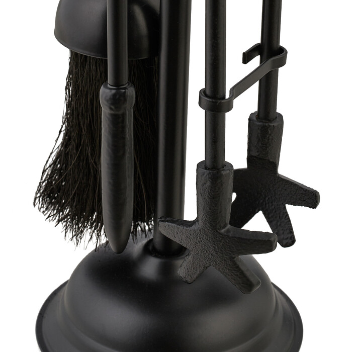 Relaxdays 5-Piece Fireplace Set in Black