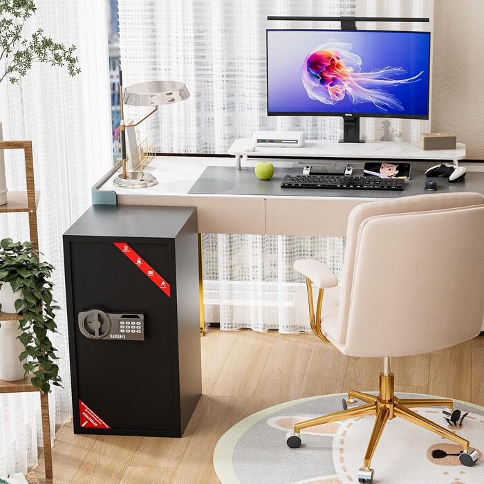 KABISAFE 45L Сейф для дому з електронним замком та ключем, 80L (подвійний ящик)