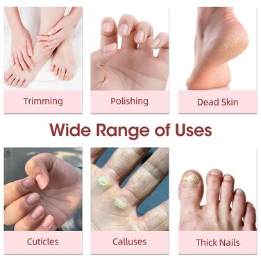 Електричний набір для манікюру та педикюру з USB-зарядкою, 8 насадок, LED-підсвічування, для догляду за руками та ногами (білий, рожеве золото)