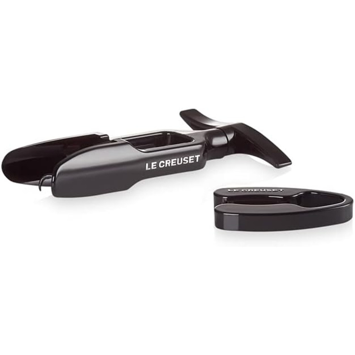 Le Creuset Classic Tabletop Corkscrew with Bottle Opener Gift Set, GS 100, Plastic, Gloss Black, 49800001400000