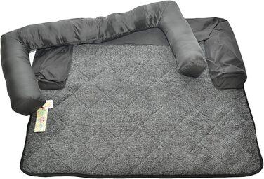 Підстилка для собак Raikou 90x90 см, чорна, з неслизьким покриттям та блискавкою