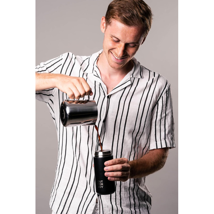 Термокружка з нержавіючої сталі 350 мл | Термокружка для кави та чаю на винос | З подвійними стінками, ізольована, не протікає | Travel Tumbler | Зберігає тепло 4 години / холод 8 годин (Чорний Midnight)