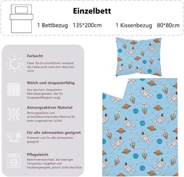 Комплект постільної білизни для дитячого ліжечка DJDEA 100x135 см - Динозаври, м'яка мікрофібра, 2 шт. (з наволочкою 40x60 см)