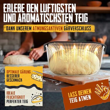 LOEWERK Pizza Ball Box with Lid – 4-Piece Set – Breathable Dough Box for Perfect Pizza Dough - Space-Saving Silicone Pizza Dough Box with Lid, Pizza Box, Pizza Ball Box, Proofing Box – Olive/Gray